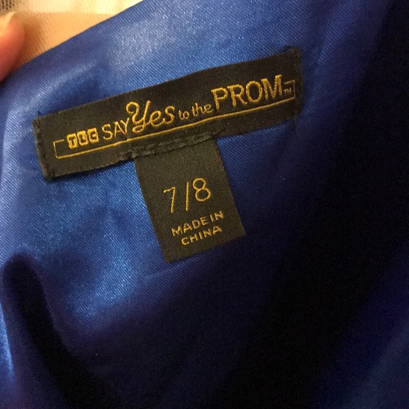 dark blue prom dress size 7/8 - Picture 3 of 8